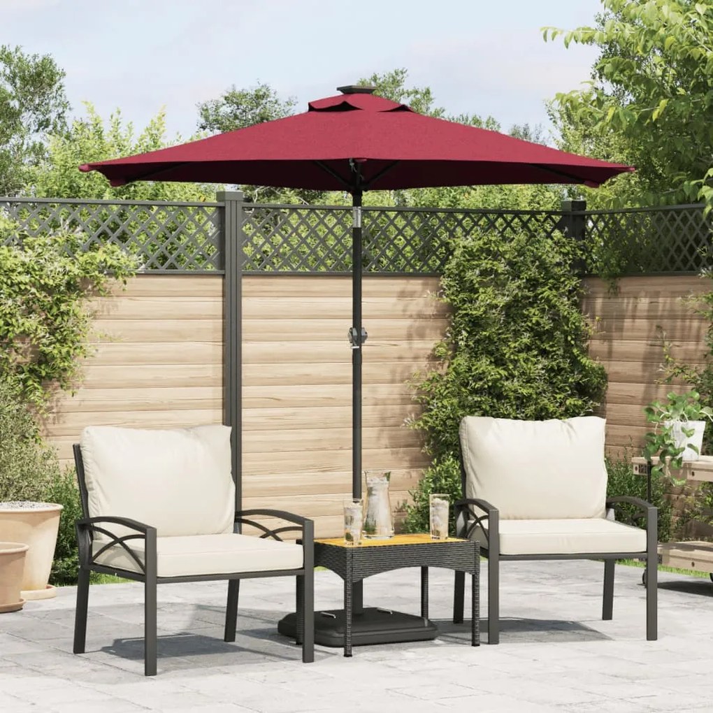 Ombrellone Giardino Con Palo Acciaio Rosso Bordò 225x225x212 Cm /