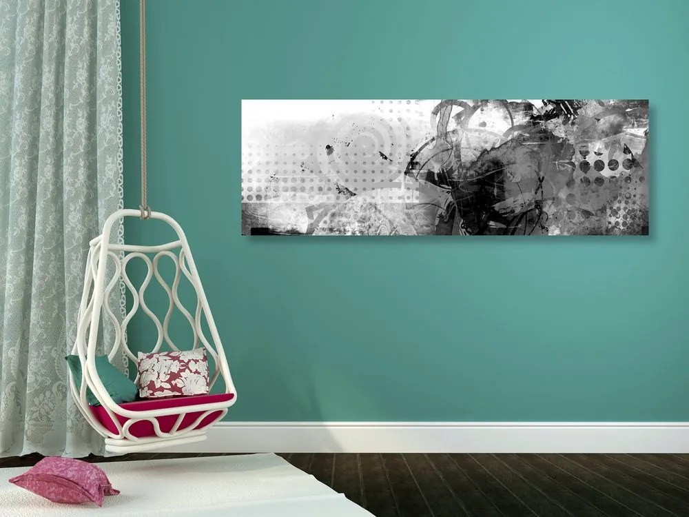 Quadro su tela – Pittura grafica in bianco e nero