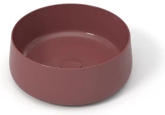 Lavabo da appoggio Wave OLYMPIA CERAMICA tondo 40cm in ceramica rosso piletta non inclusa