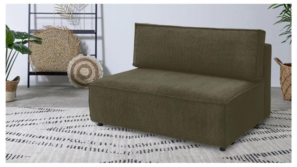 Modulo divano in velluto a coste verde chiaro, pezzo centrale Nihad modular - Bobochic Paris