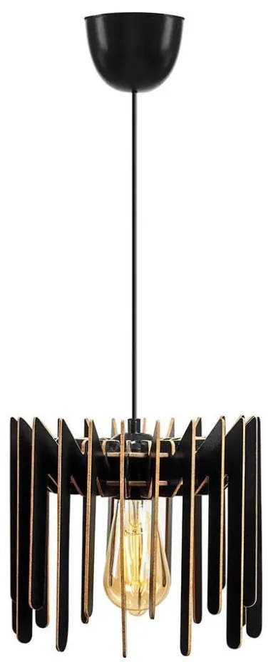 Lampadario a sospensione con filo 1xE27/60W/230V nero diametro 23 cm