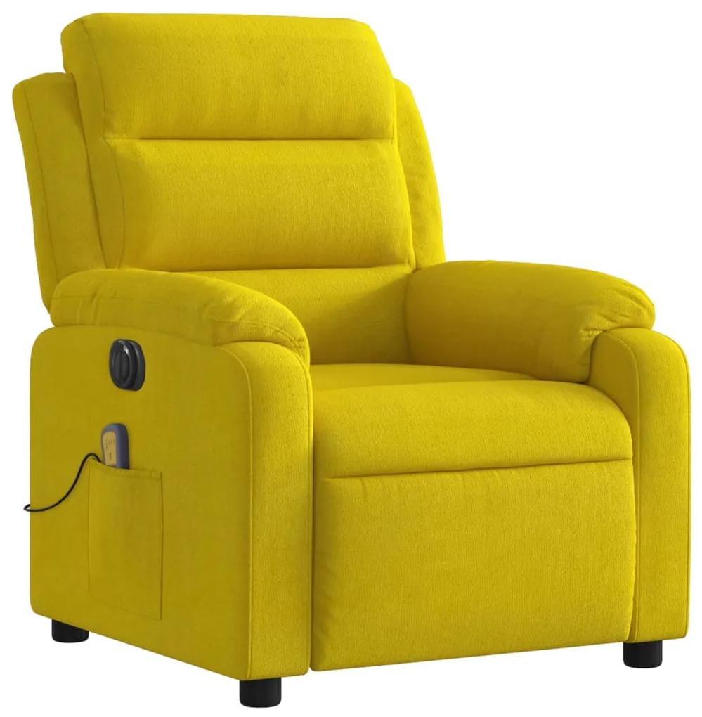 Poltrona massaggiante reclinabile elettrica gialla velluto