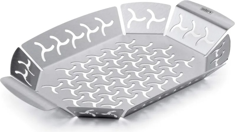 Cestino bbq Premium - Piccolo (27 x 19 cm), Ciotola resistente al calore e lavabile in lavastoviglie in acciaio inossidabile, Ideale per contorni,