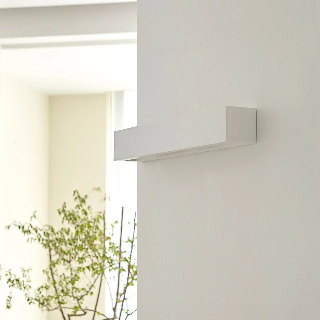 Applique da parete Tjada Lindby, dimmerabile, Bianco / Opale, Soggiorno / Sala da pranzo, Gesso / Argilla, Moderno, Applique