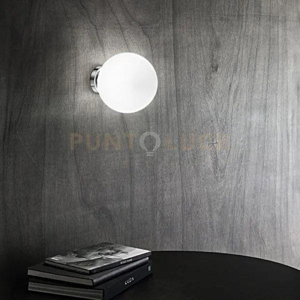 Applique in cromo lucido con vetro bianco grape 1 luce attacco e27 ...