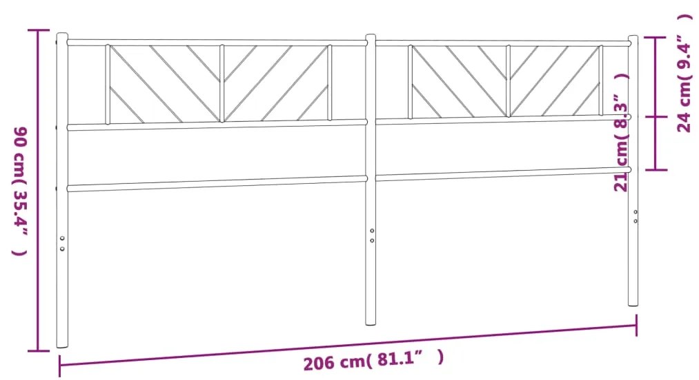 Testiera in Metallo Bianco 200 cm