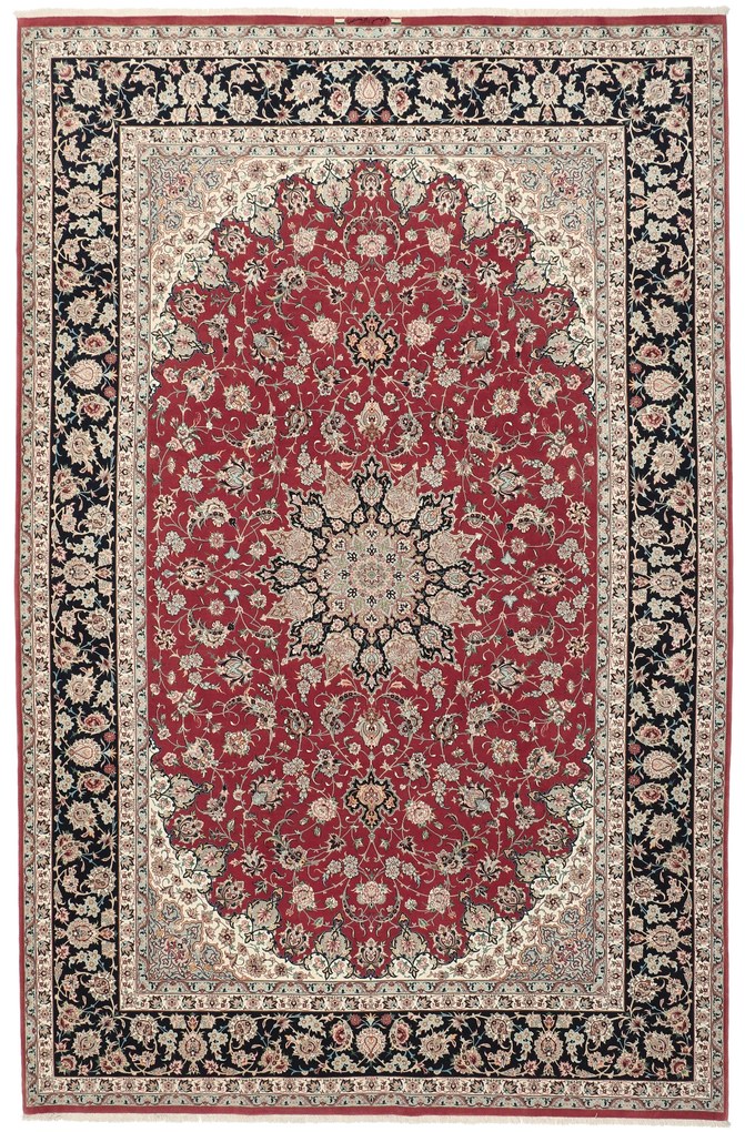 Isfahan Tappeto 220 x 320 (Iran) Annodato A Mano