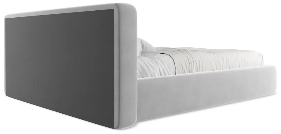Letto matrimoniale imbottito grigio con contenitore con griglia 160x200 cm Kiana - Makamii