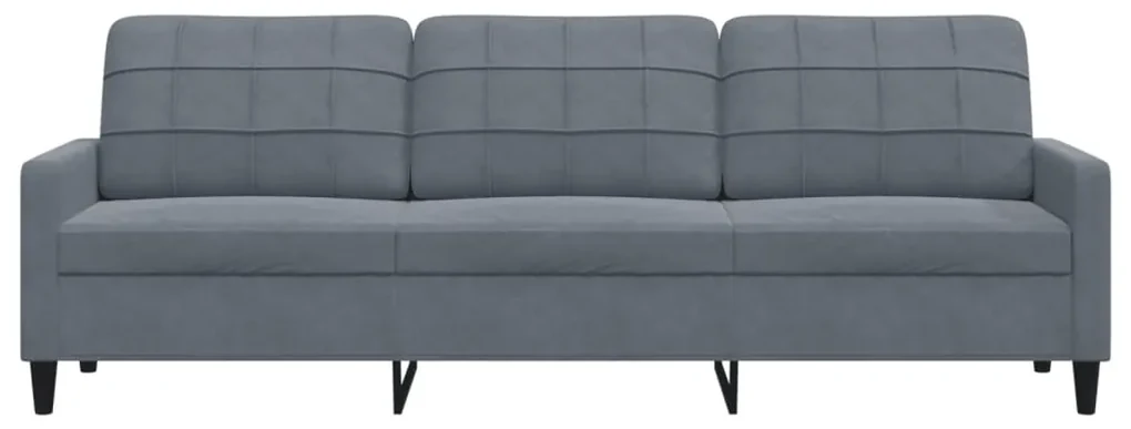 Divano a 3 posti grigio scuro 210 cm in velluto
