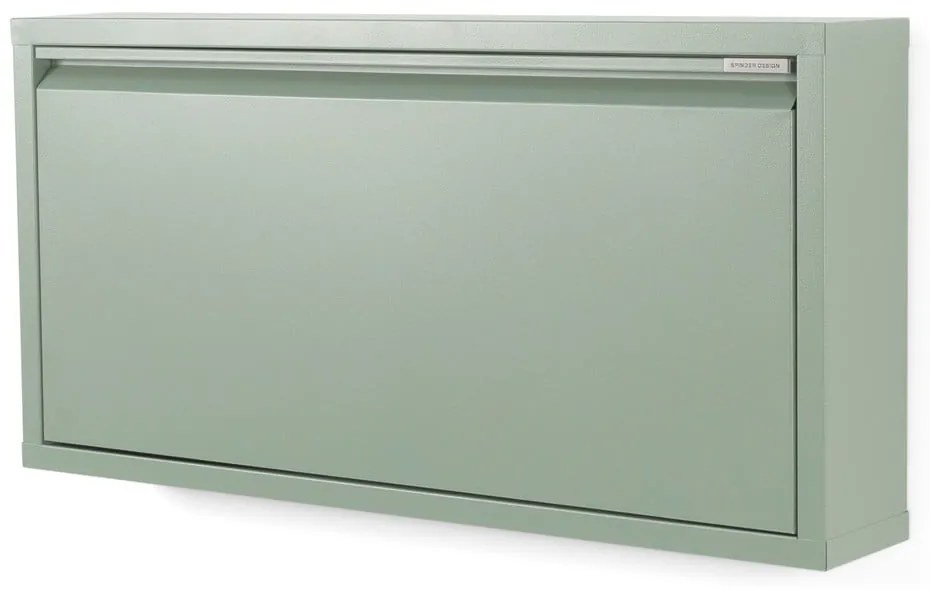 Scarpiera verde polveroso in metallo con ante ribaltabili 75x37,5x12,5 cm Billy – Spinder Design