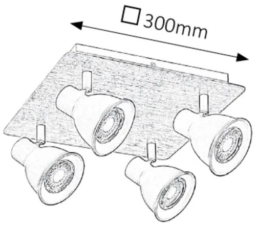 Rabalux 5905 - Faretto MAC 4xGU10/35W/230V