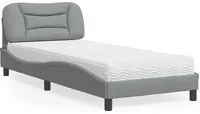 Letto con Materasso Grigio Chiaro 90x190 cm in Tessuto 3208499