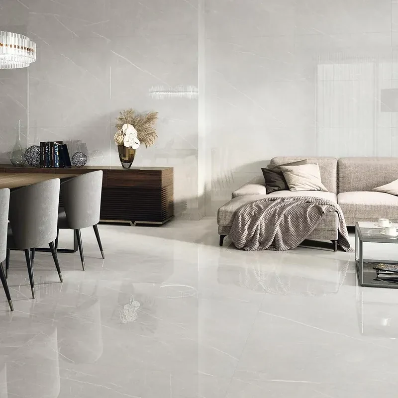Piastrella da pavimento e rivestimento interno 60 x 120 cm Sp. 9 mm rettificato Eternal Pearl Pulido in gres porcellanato lucido grigio traffico intenso (pei 4/5) 1.44 mq