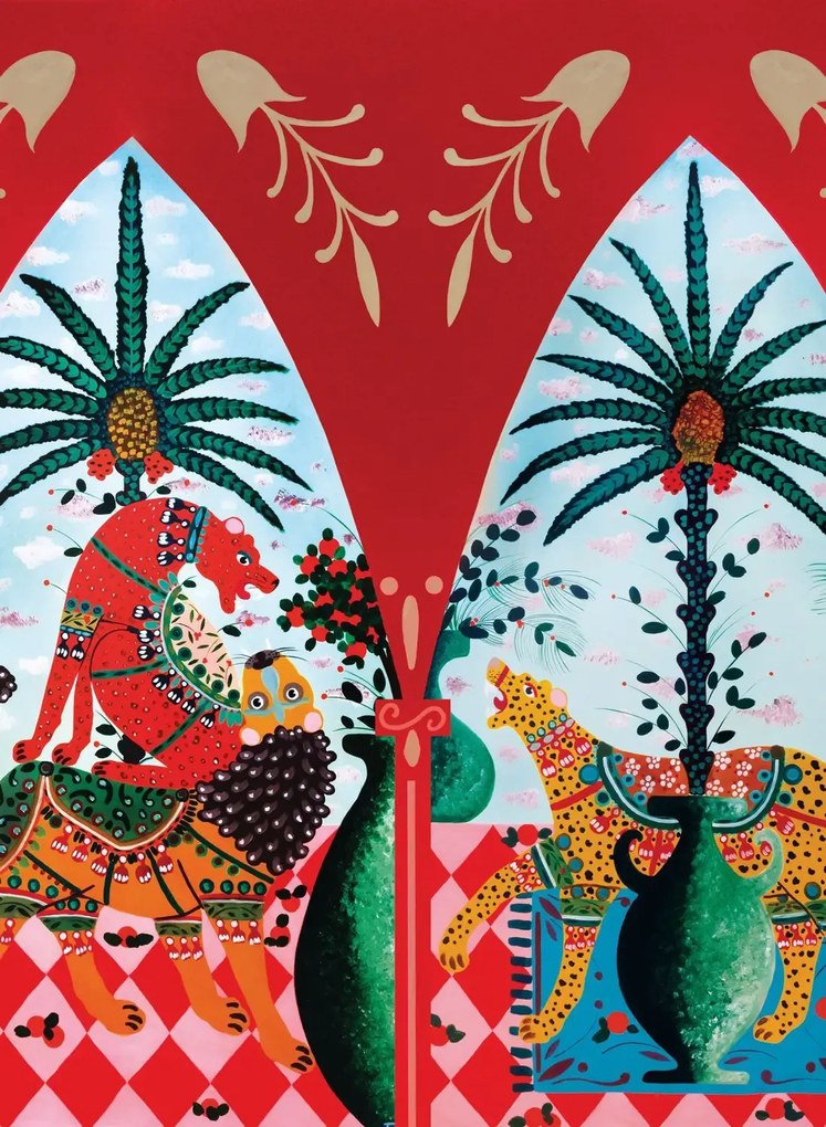 Arte Carta da parati panoramica Armalu - Rosso