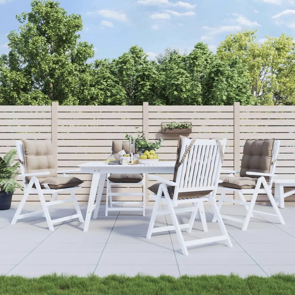 Cuscini Per Sedia Schienale Basso 4pz Tortora İn Tessuto Oxford /