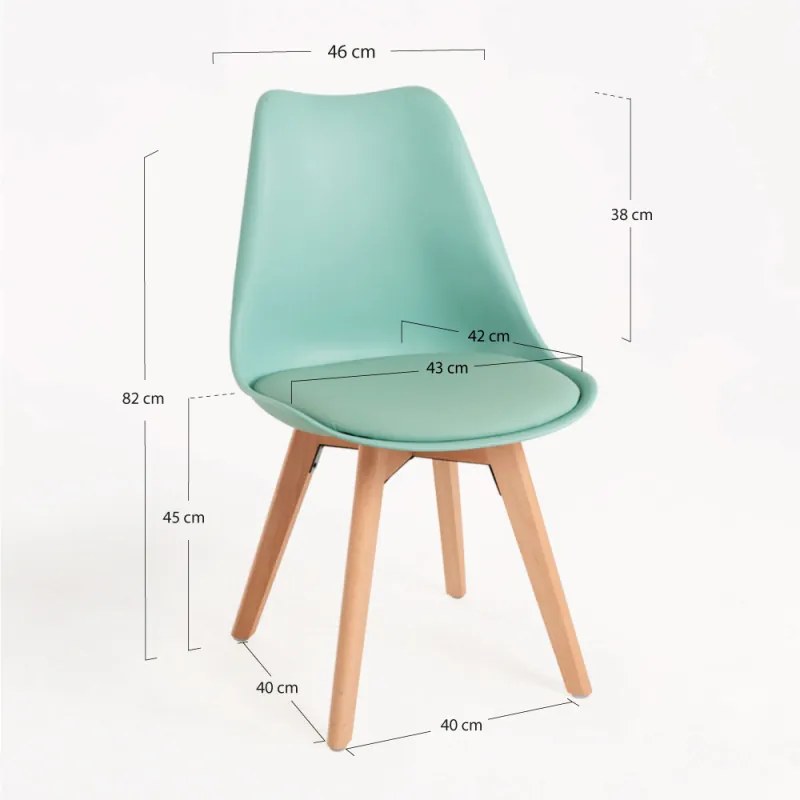 Pack 4 Sedie Synk Basic - Celadon