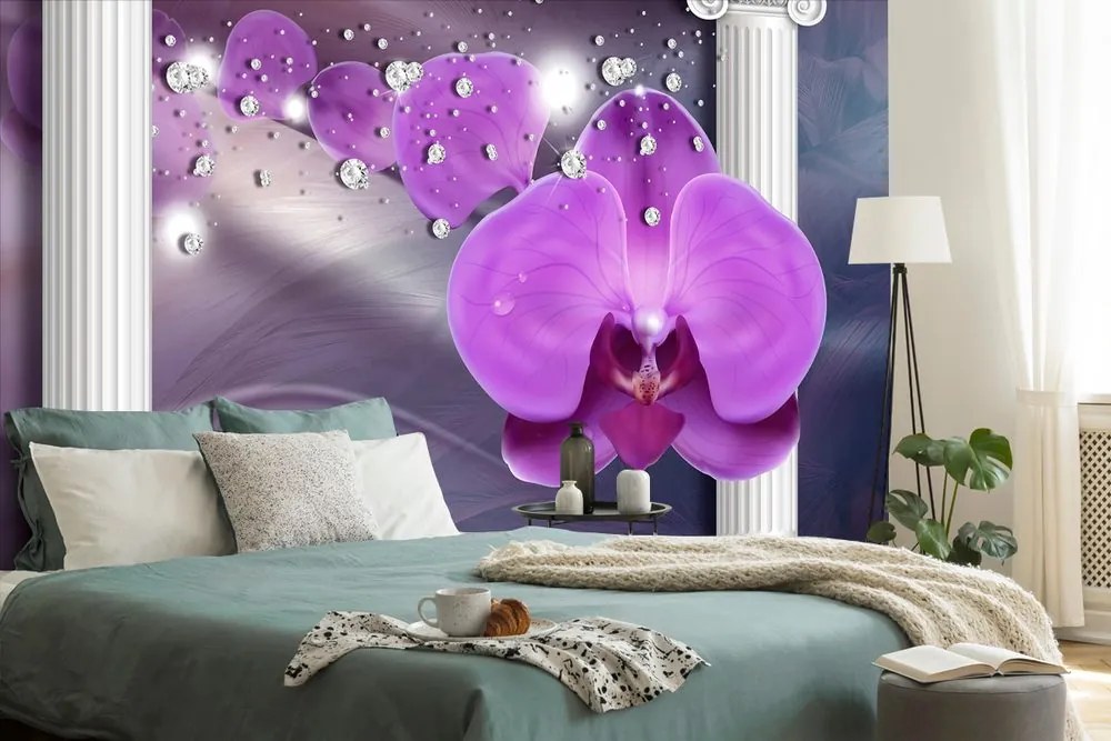 Carta da parati – Orchidea presso colonne greche
