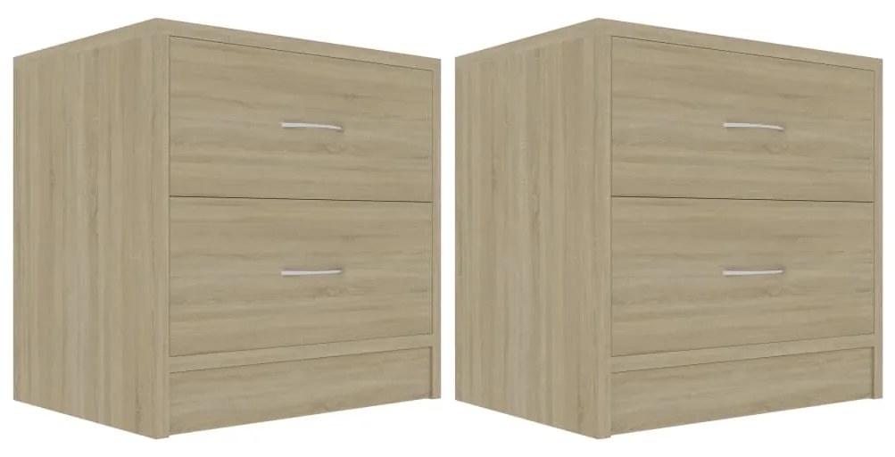 Comodini rovere sonoma 2 pz 40x30x40 cm in legno multistrato