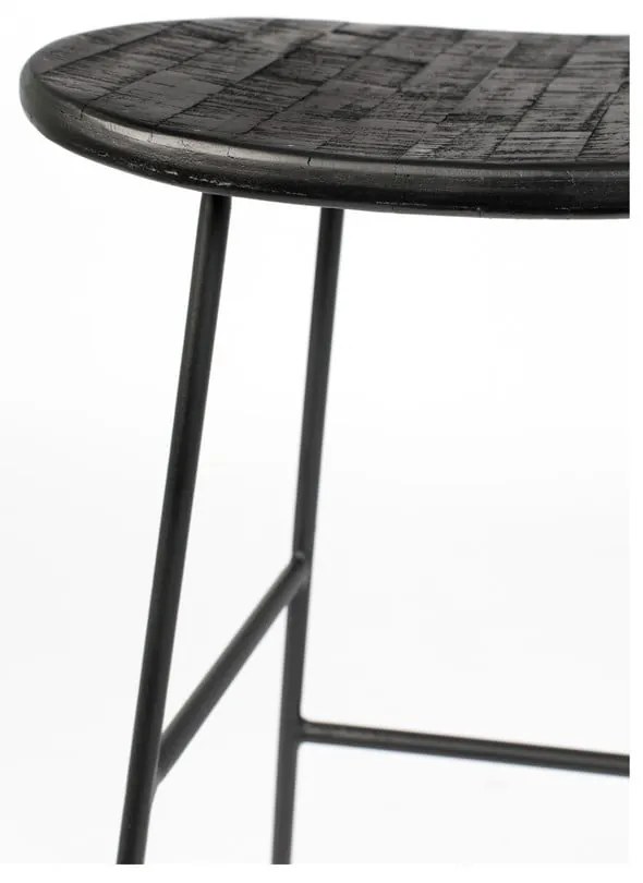 Sedia da bar nera 2 pz (altezza della seduta 62 cm) Tangle – White Label