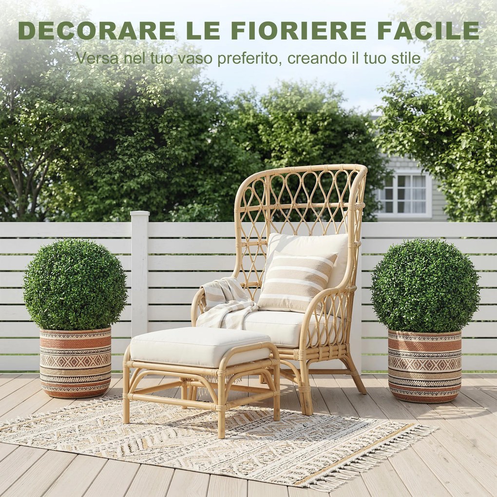 Topiarie Sfere di Pianta Artificiale di Bosso Ø42 cm con 682 Foglie Resistente UV Verde...