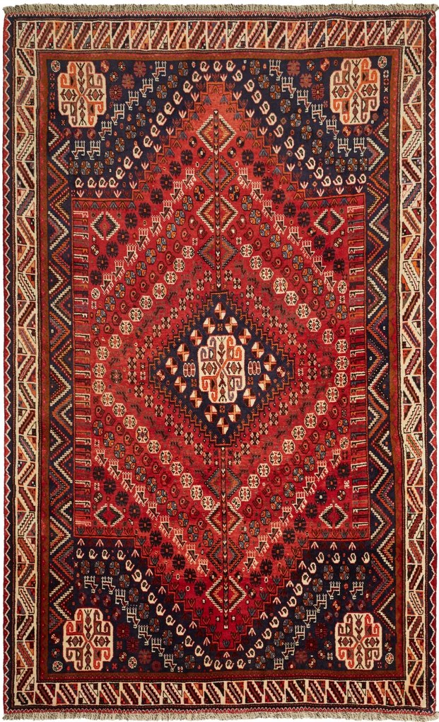 Shiraz Tappeto 170 x 280 Rosso (Iran) Annodato A Mano