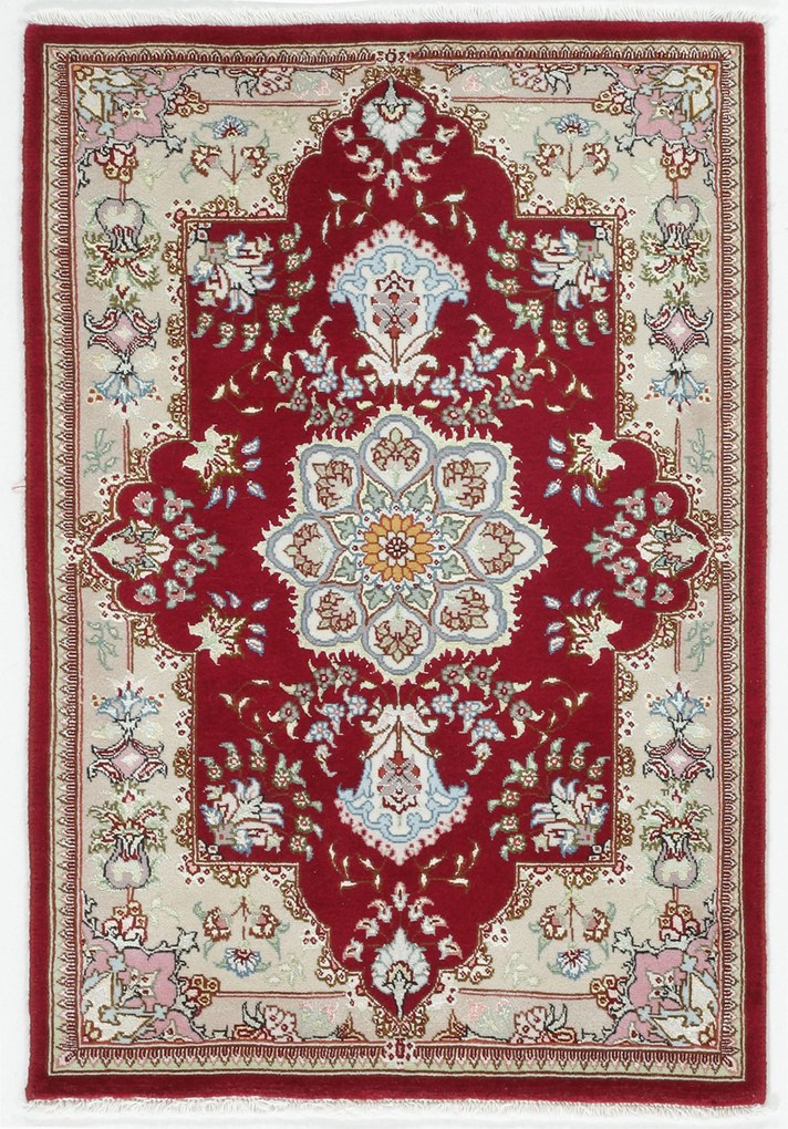 Tabriz Tappeto 90x60 (Iran) Annodato A Mano