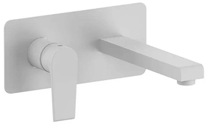 Miscelatore lavabo a muro Mariani serie Artic in ottone bianco opaco