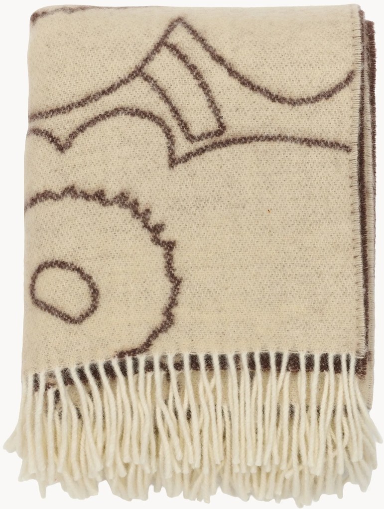 Coperta reversibile con frange Unikko