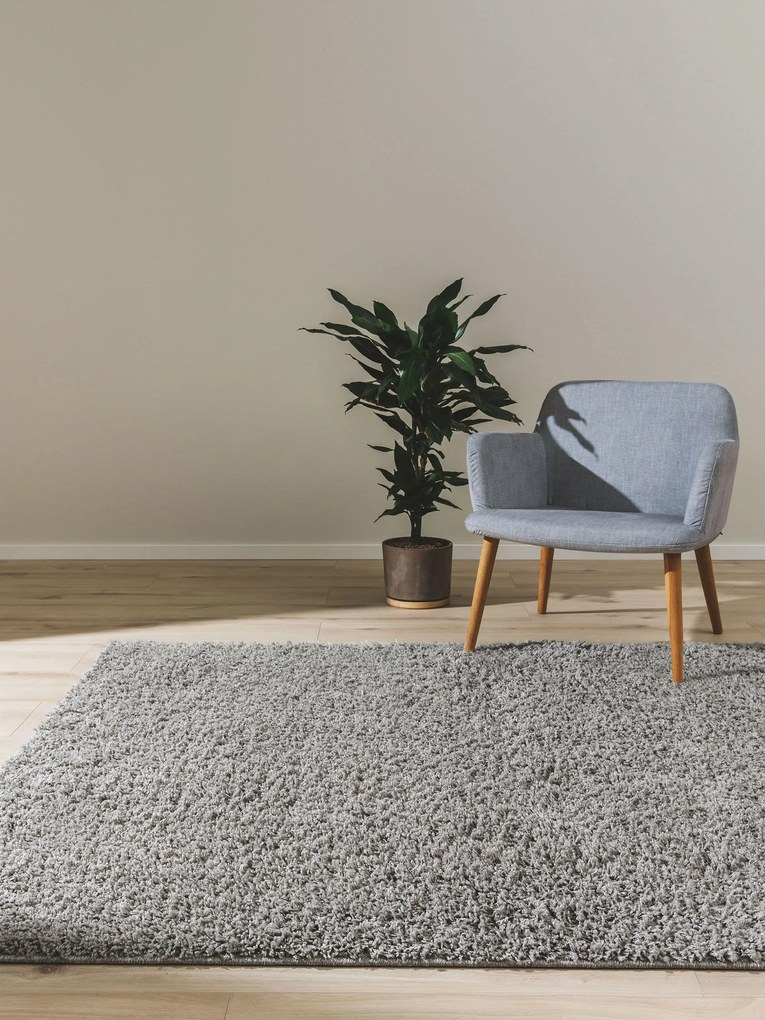 benuta Basic Tappeto a pelo lungo Soho Grigio chiaro 120x170 cm - Tappeto design moderno soggiorno