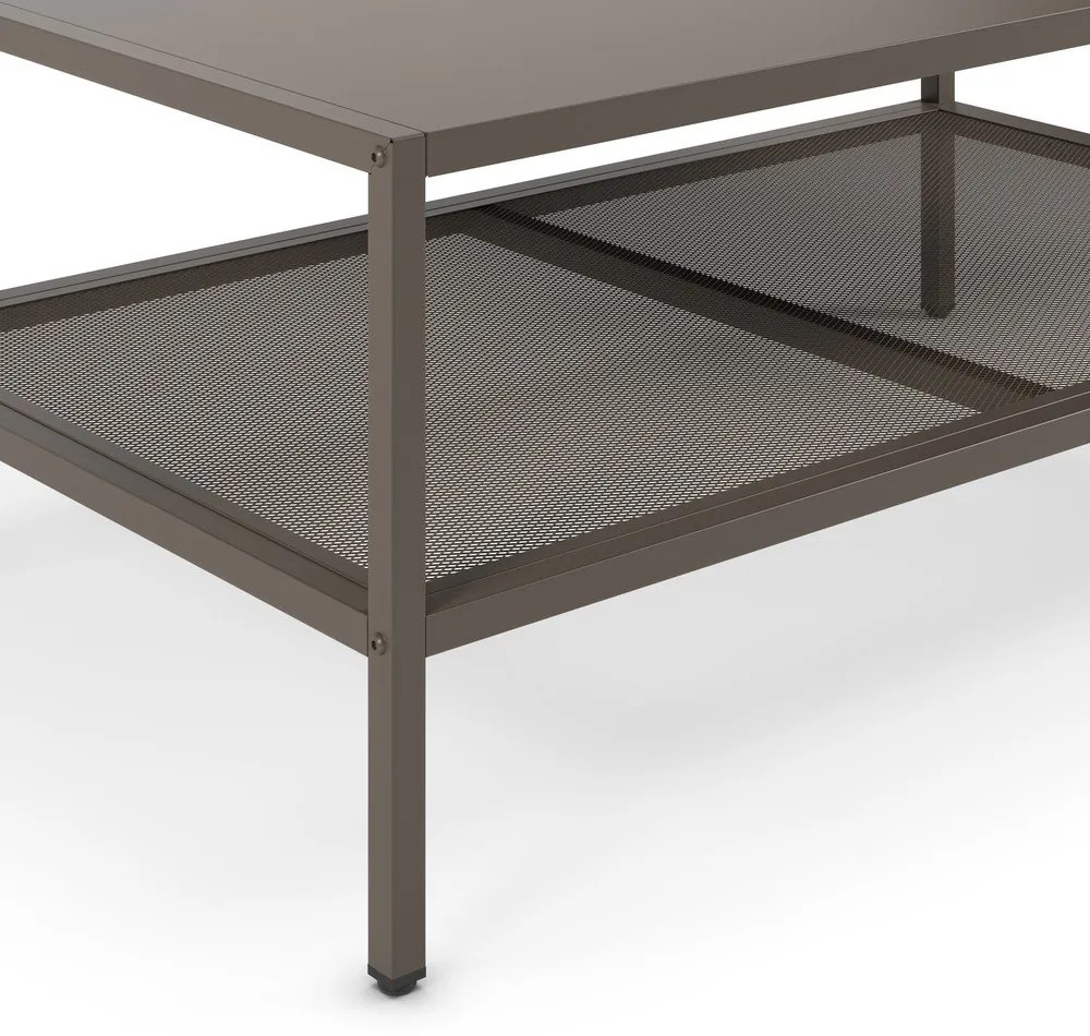 Tavolino da salotto grigio in metallo 60x100 cm Fayna – Marckeric