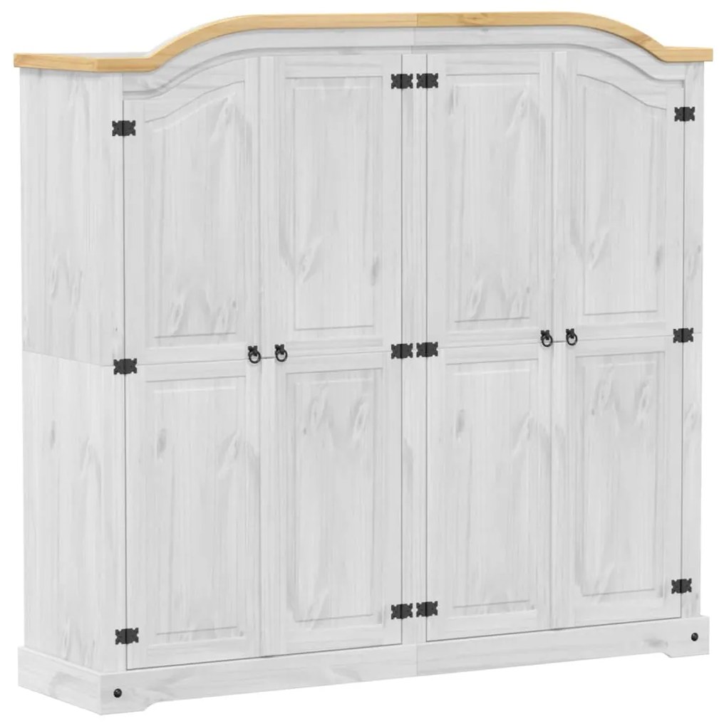 Armadio corona bianco 194x52x186 cm in legno massello di pino