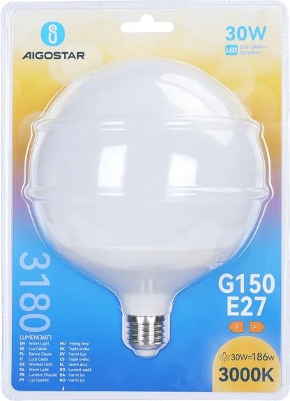 Lampadina LED G150 E27/30W/230V 3000K - Aigostar