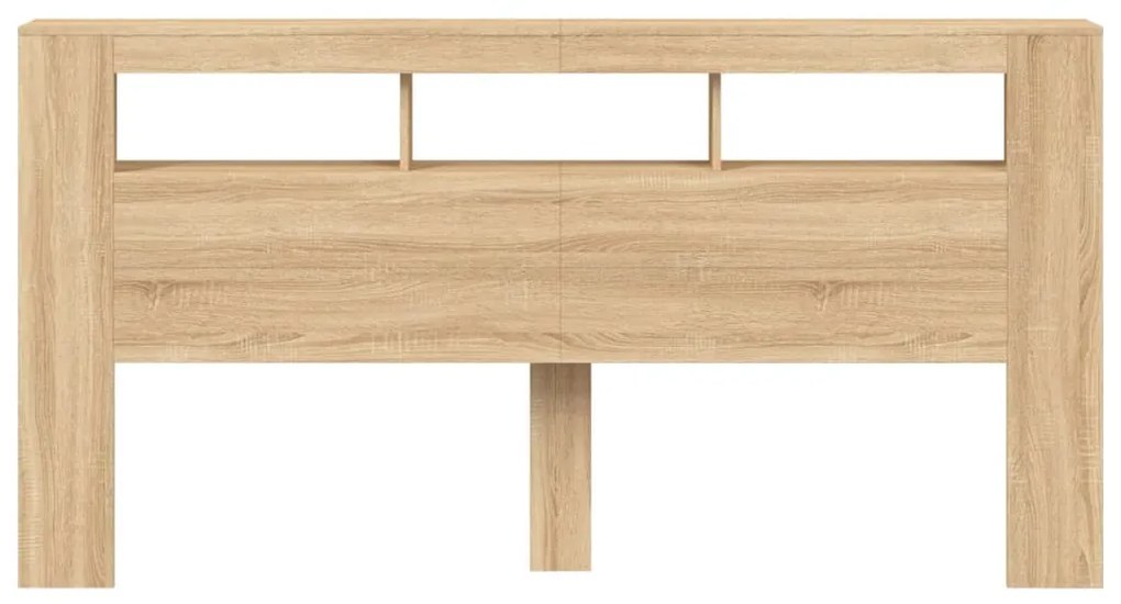 Testiera led rovere sonoma 200x18,5x103,5 cm legno multistrato