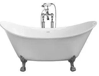 Vasca da bagno freestanding classica 173x75 Piedini cromo a zampa di leone regolabili Scarlett