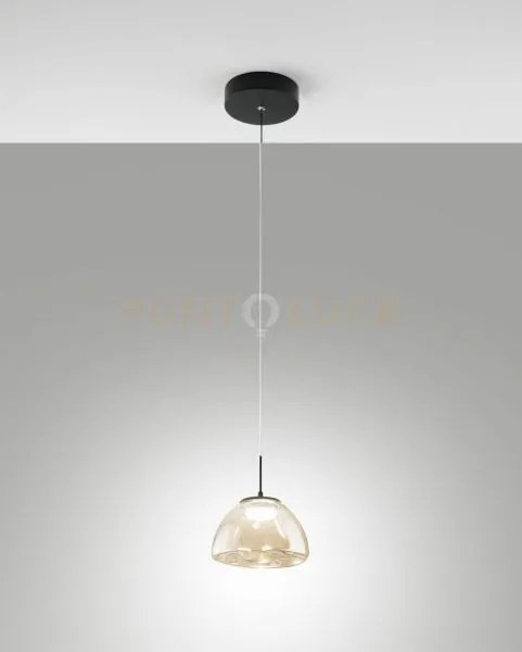 Lucille sospensione cognac 1 luce in vetro a led cct 2700k - 3000k ...