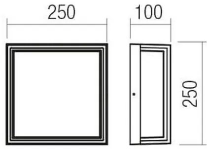 Redo 90566 - Applique a LED da esterno QUADRIS LED/20W/230V IP54 marrone