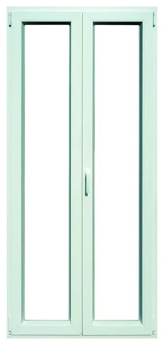 Portafinestra in PVC bianco L 100 x H 220 cm, 2 ante apertura a destra