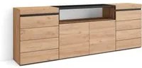 Cassettiera, 214x35x75 cm, Camera da letto, stanza, Con Stoccaggio, Rovere , RF3436