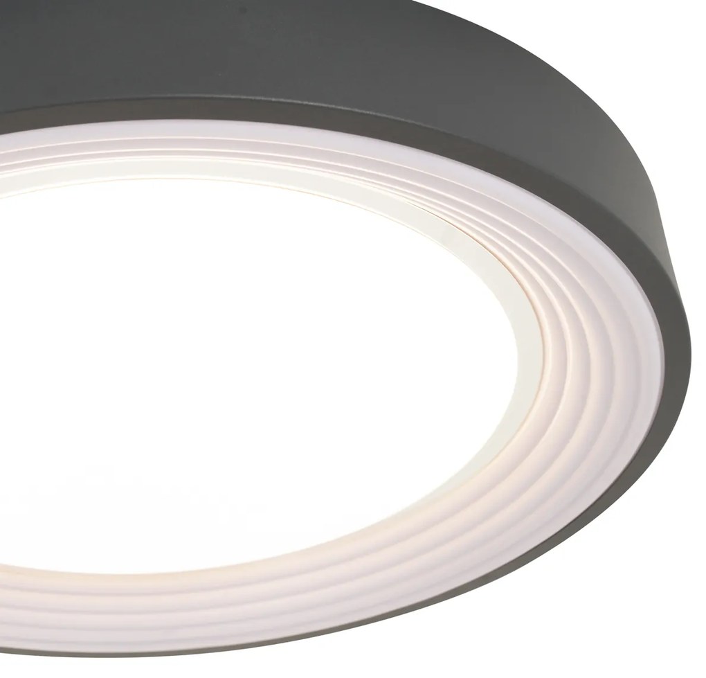 Plafoniera moderna grigia con bianco 38cm incl. LED dimmerabile - Kanton