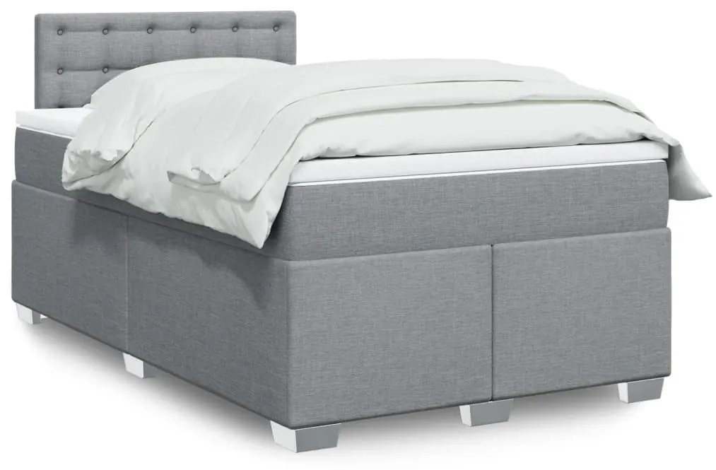 Giroletto A Molle Con Materasso Grigio Chiaro 120x200cm Tessuto /