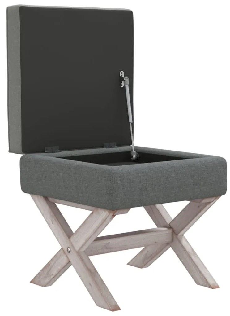 Sgabello portaoggetti grigio scuro 45x45x49 cm in tessuto