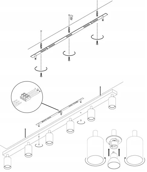 Luce Spot ANGIE 6xGU10/35W/230V bianco