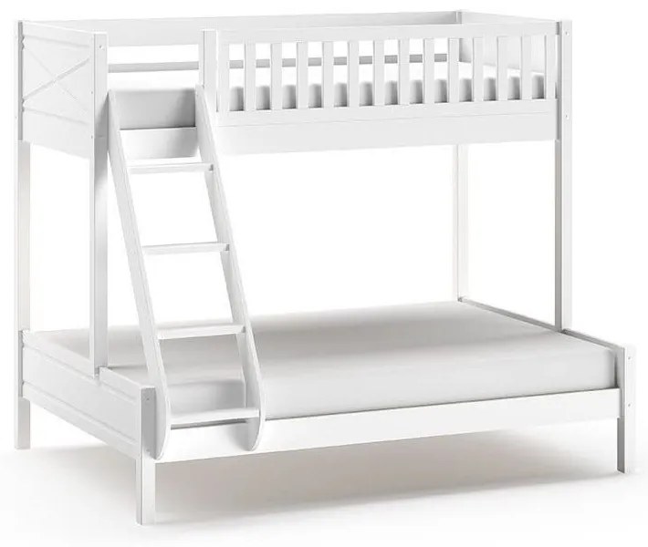 Letto a castello bianco per bambini 140x200/90x200 cm Scott - Vipack