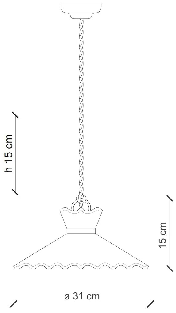 Lampadario Classico Ravenna Metallo E Ceramica Nero Sfumato Arg. 1 Luce E27