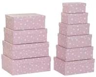 Set di Scatole per Sistemare Impilabili DKD Home Decor Bianco Per bambini Rosa chiaro Cartone (43,5 x 33,5 x 15,5 cm)