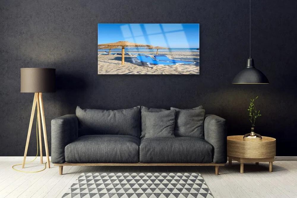 Quadro acrilico Paesaggio del mare della spiaggia 100x50 cm