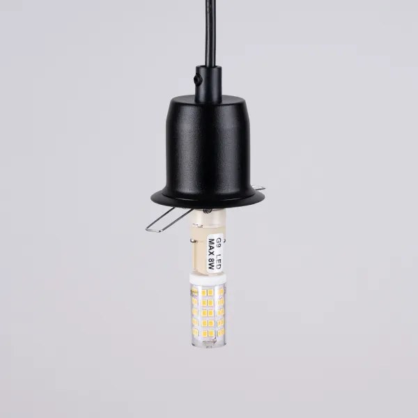 Sollux SL.1358 - Lampadario a sospensione con filo HYPERION 1xG9/8W/230V nero