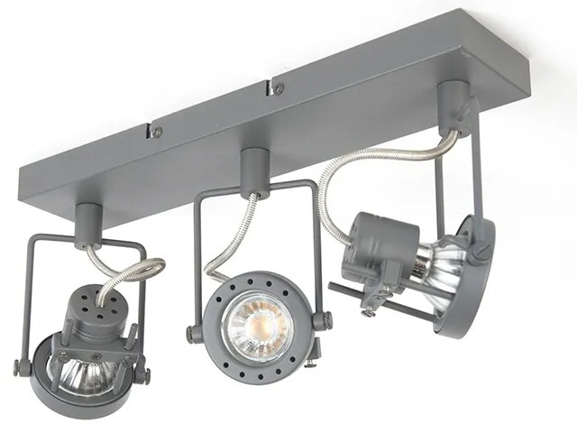 Faretto industriale antracite 3 luci orientabile e inclinabile - Suplux