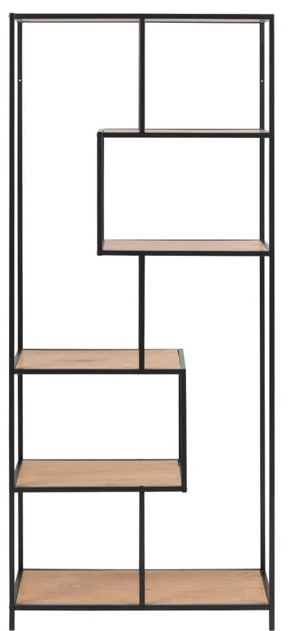 Libreria in rovere nero/naturale 77x185 cm Seaford - Actona