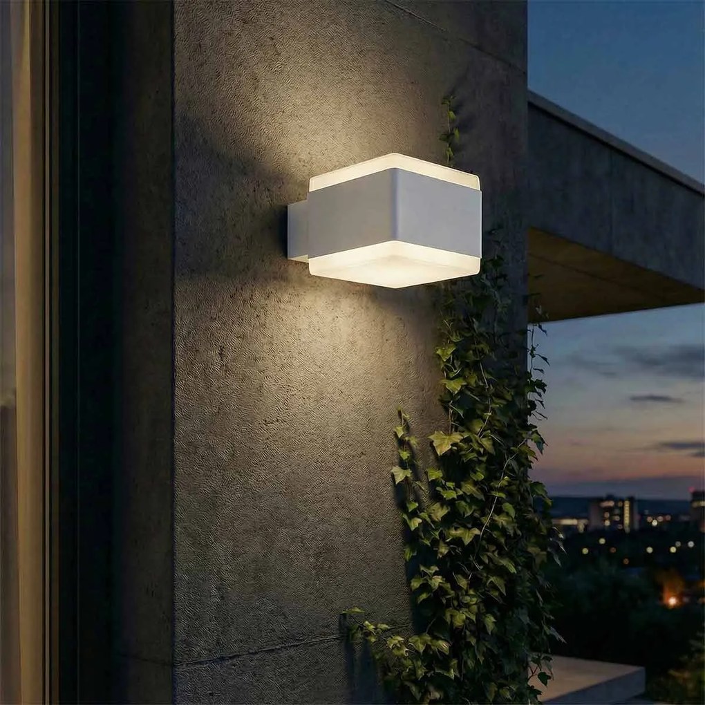 Applique LED 12W Cubica per esterni a Luce Diffusa IP54 Bianca Colore Bianco Naturale 4.000K
